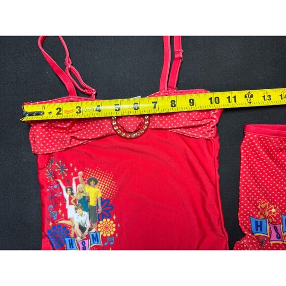 Disney HSM High School Musical 3 - Red Swimsuit Girls 7/8 Polka Dot GUC - Picture 4 of 8